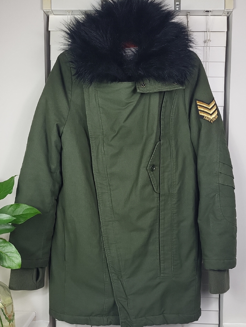 Zadig & Voltaire KILY Women's Khaki cotton Military Coat. Size S